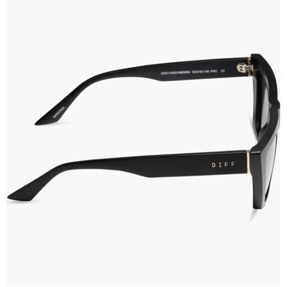 DIFF Eyewear Vinona Sunglasses, 100% UV protection, Black, Retro‎ Chic, NWT